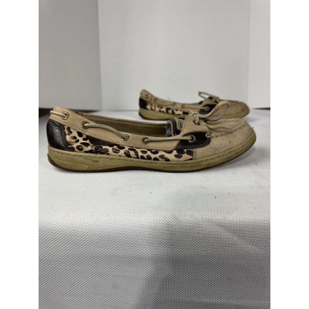 Sperry Topsiders-Women's Size 9-NEW-Leather/Leopard Print/Woven